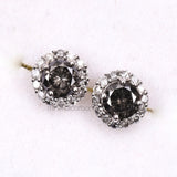 Cluster Earrings Halo Earrings - Minimal Carbon