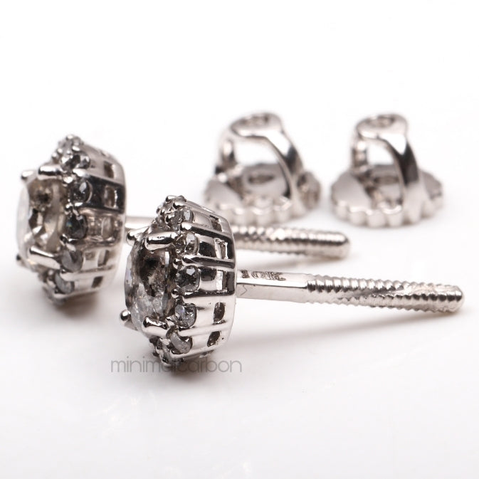 Cluster Earrings Halo Earrings - Minimal Carbon