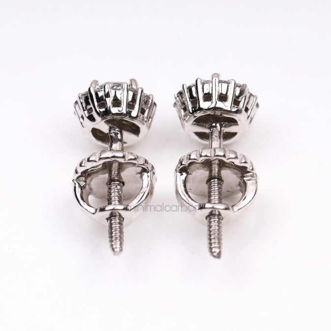 Cluster Earrings Halo Earrings - Minimal Carbon