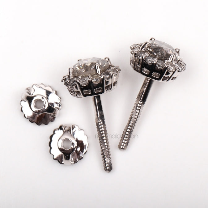 Cluster Earrings Halo Earrings - Minimal Carbon