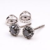 Cluster Earrings Halo Earrings - Minimal Carbon