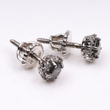 Cluster Earrings Halo Earrings - Minimal Carbon