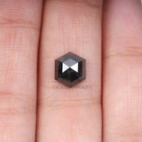 1.59 CT, 8.2 X 7.1 MM | Salt And Pepper Hexagon Cut Diamond - Minimal Carbon