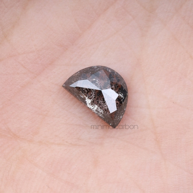 1.52 CT, 8.7 X 5.8 MM | Salt And Pepper Crescent Cut Diamond - Minimal Carbon