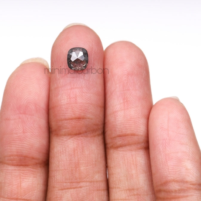 1.16 CT, 6.2 X 5.7 MM | Salt And Pepper Cushion Cut Diamond - Minimal Carbon