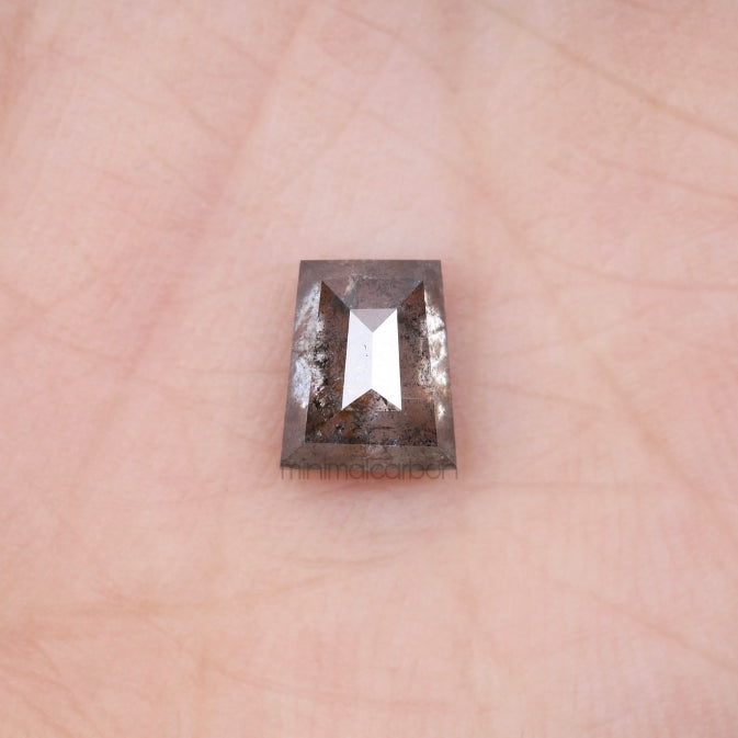 1.73 CT, 7.3 X 6.1 MM | Salt And Pepper Tapered Baguette Cut Diamond - Minimal Carbon
