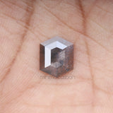1.30 CT, 9.7 X 7.8 MM | Salt And Pepper Hexagon Cut Diamond - Minimal Carbon