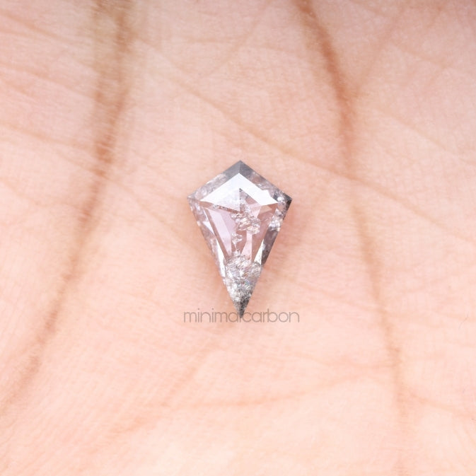 0.58 CT, 8.6 X 5.8 MM | Salt And Pepper Kite Cut Diamond - Minimal Carbon