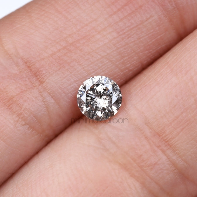 0.53 CT, 5.1 MM | Salt And Pepper Round Brilliant Cut