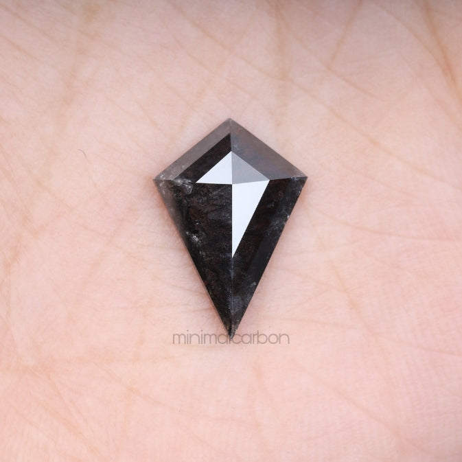 2.99 CT, 15.7 X 11.0 MM | Salt And Pepper Kite Cut Diamond - Minimal Carbon