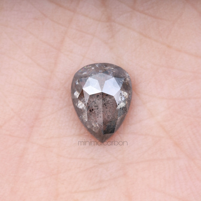 2.14 CT, 9.5 X 7.4 MM | Salt And Pepper Pear Cut Diamond - Minimal Carbon