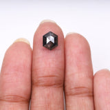 2.14 CT, 8.8 X 6.9 MM | Salt And Pepper Hexagon Cut Diamond - Minimal Carbon