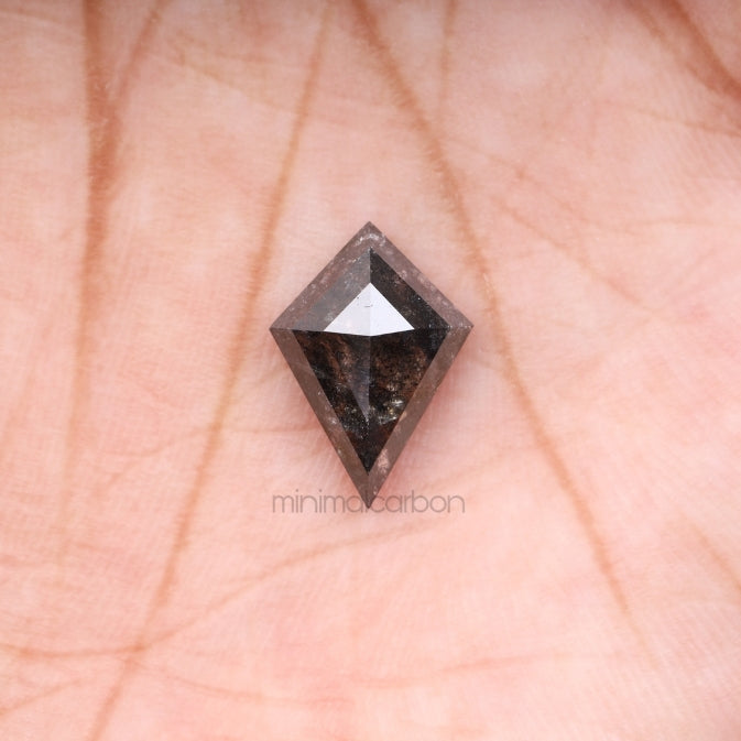 3.05 CT, 13.0 X 9.2 MM | Salt And Pepper Kite Cut Diamond - Minimal Carbon