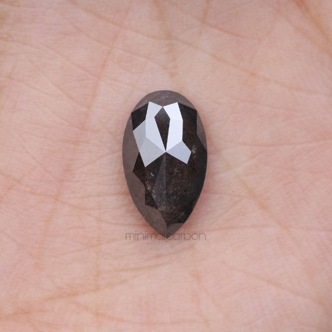 2.67 CT, 12.6 X 7.1 MM | Salt And Pepper Pear Cut Diamond - Minimal Carbon