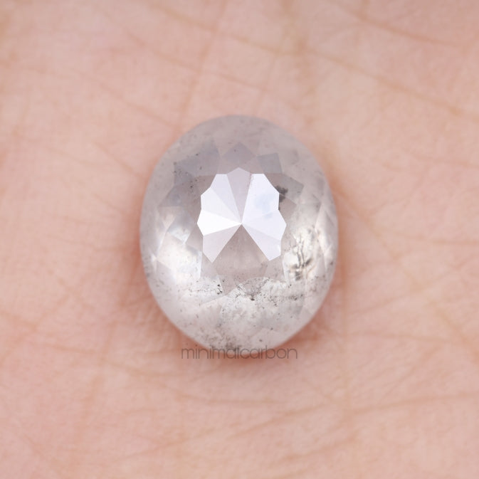 5.09 CT, 11.1 X 9.2 MM | Salt And Pepper Oval Cut Diamond - Minimal Carbon