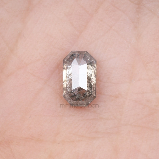 1.38 CT, 7.9 X 4.8 MM | Salt And Pepper Emerald Cut Diamond - Minimal Carbon