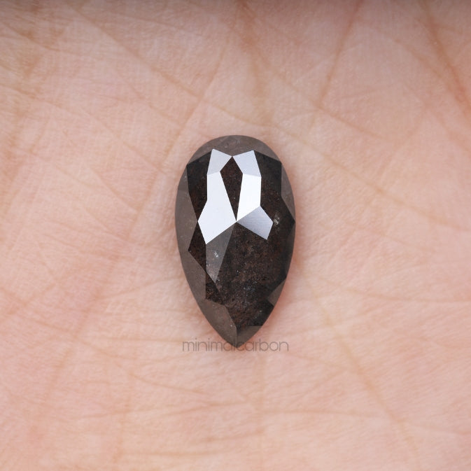5.72 CT, 15.8 X 9.0 MM | Salt And Pepper Pear Cut Diamond - Minimal Carbon
