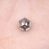 1.52 CT, 6.9 X 5.6 MM | Salt And Pepper Hexagon Cut Diamond - Minimal Carbon