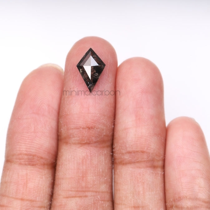 3.77 CT, 11.3 X 7.6 MM | Salt And Pepper Kite  Cut Diamond - Minimal Carbon