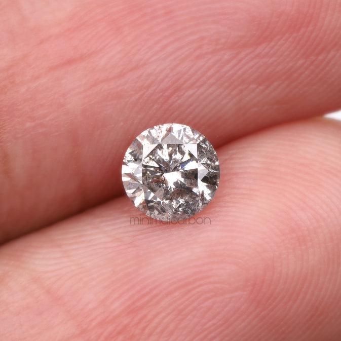 0.58 CT, 5.3 MM | Salt And Pepper Round Brilliant Cut Diamond