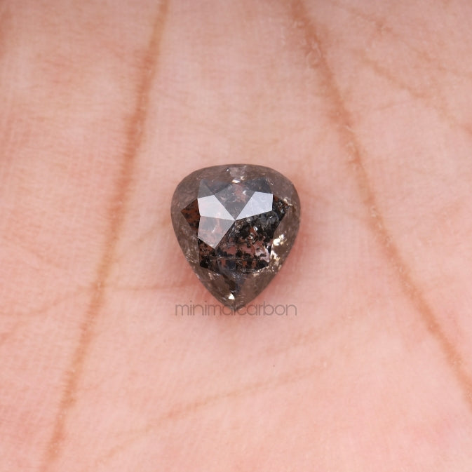 1.34 CT, 6.9 X 6.1 MM | Salt And Pepper Pear Cut Diamond - Minimal Carbon