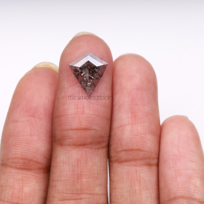 1.41 CT, 12.0 X 10.5 MM | Salt And Pepper Kite Cut Diamond - Minimal Carbon