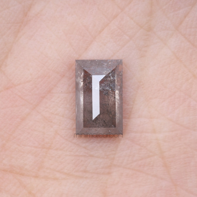 2.15 CT, 9.3 X 5.9 MM | Salt And Pepper Baguette Cut Diamond - Minimal Carbon