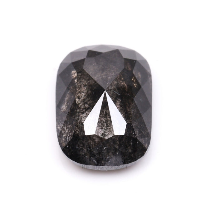 1.38 CT, 7.3 X 5.4 MM | Salt And Pepper Cushion Cut Diamond