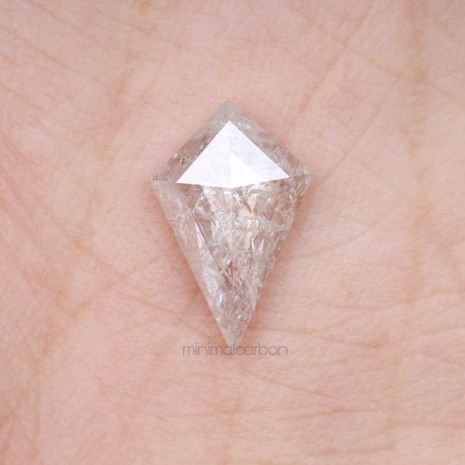 1.71 CT, 12.6 X 8.2 MM | Salt And Pepper Kite Cut Diamond - Minimal Carbon