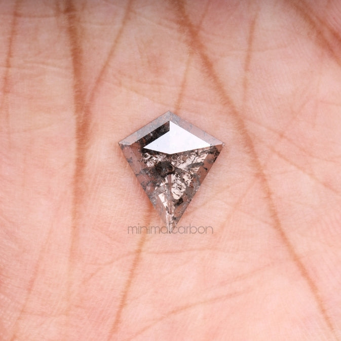 1.32 CT, 12.0 X 10.5 MM | Salt And Pepper Kite Cut Diamond - Minimal Carbon
