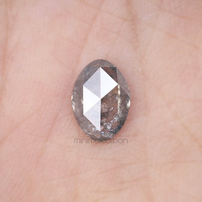 1.56 CT, 9.6 X 6.9 MM | Salt And Pepper Oval Cut Diamond - Minimal Carbon