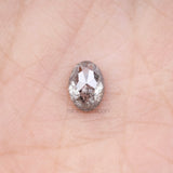 0.84 CT, 6.7 X 4.8 MM | Salt And Pepper Oval Cut Diamond - Minimal Carbon