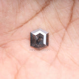 1.24 CT, 9.7 X 7.8 MM | Salt And Pepper Hexagon Cut Diamond - Minimal Carbon
