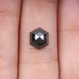 1.64 CT, 8.3 X 7.1 MM | Salt And Pepper Hexagon Cut Diamond - Minimal Carbon
