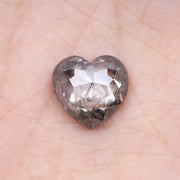 3.96 CT, 10.2 X 10.5 MM | Salt And Pepper Heart Shape Diamond - Minimal Carbon