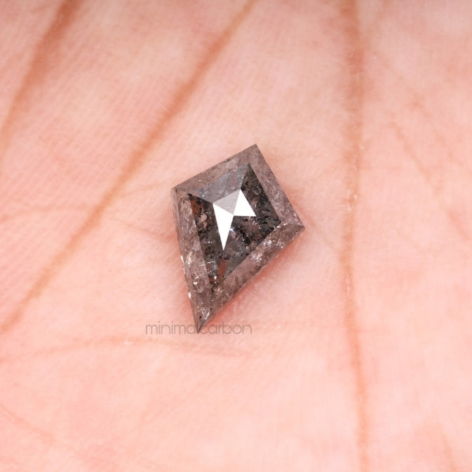 1.77 CT, 10.5 X 7.4 MM | Salt And Pepper Kite Cut Diamond - Minimal Carbon