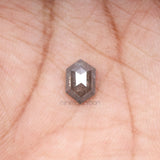 0.80 CT, 8.0 X 5.2 MM | Salt And Pepper Hexagon Cut Diamond - Minimal Carbon