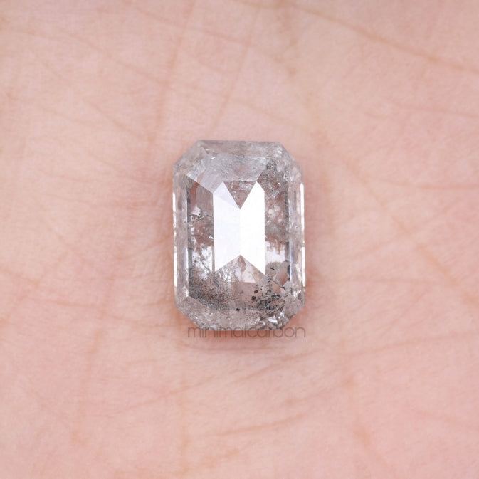 1.94 CT, 9.1 X 6.2 MM | Salt And Pepper Emerald Cut Diamond - Minimal Carbon