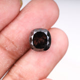 5.95 CT, 9.8 X 9.3 MM | Salt And Pepper Cushion Cut Diamond - Minimal Carbon
