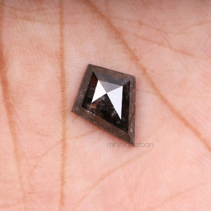 2.13 CT, 12.0 X 9.2 MM | Salt And Pepper Kite Cut Diamond - Minimal Carbon