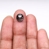 2.79 CT, 9.4 X 8.0 MM | Salt And Pepper Oval Cut Diamond - Minimal Carbon