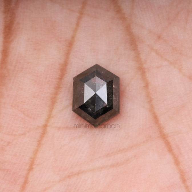 1.47 CT Hexagon Cut Natural Salt And Pepper Diamond