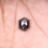 2.14 CT, 8.8 X 6.9 MM | Salt And Pepper Hexagon Cut Diamond - Minimal Carbon