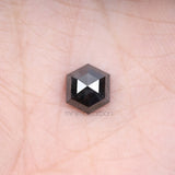 1.59 CT, 8.2 X 7.1 MM | Salt And Pepper Hexagon Cut Diamond - Minimal Carbon