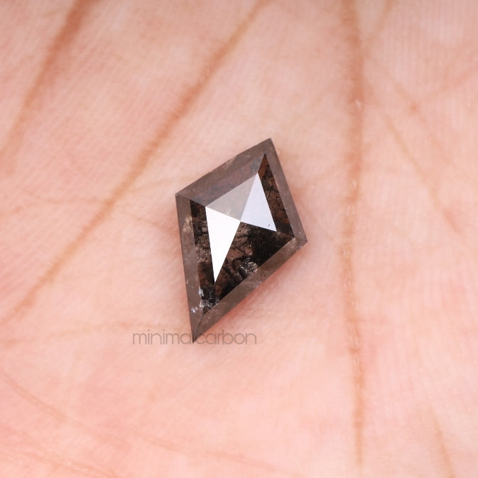 3.77 CT, 11.3 X 7.6 MM | Salt And Pepper Kite  Cut Diamond - Minimal Carbon
