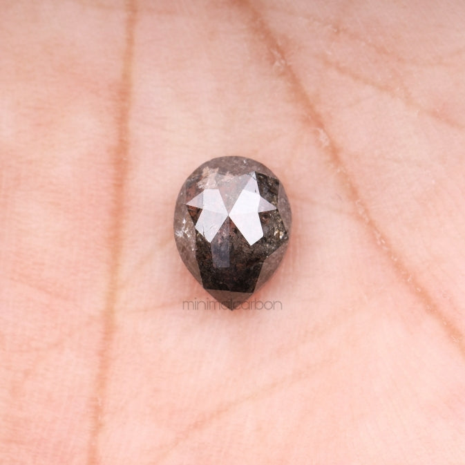 1.28 CT, 7.6 X 5.8 MM | Salt And Pepper Pear Cut Diamond - Minimal Carbon