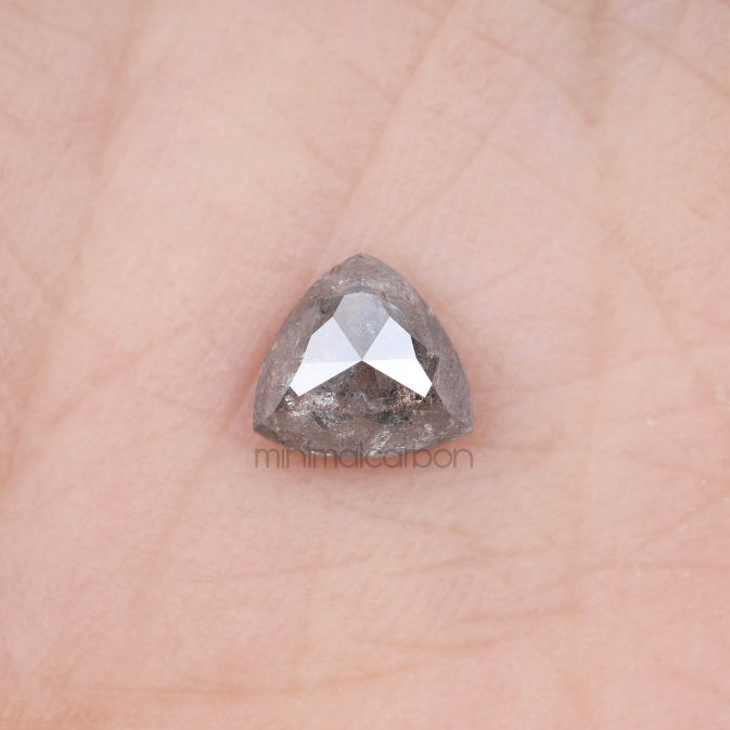 1.23 CT, 6.7 X 6.9 MM | Salt And Pepper Trillion Cut Diamond - Minimal Carbon