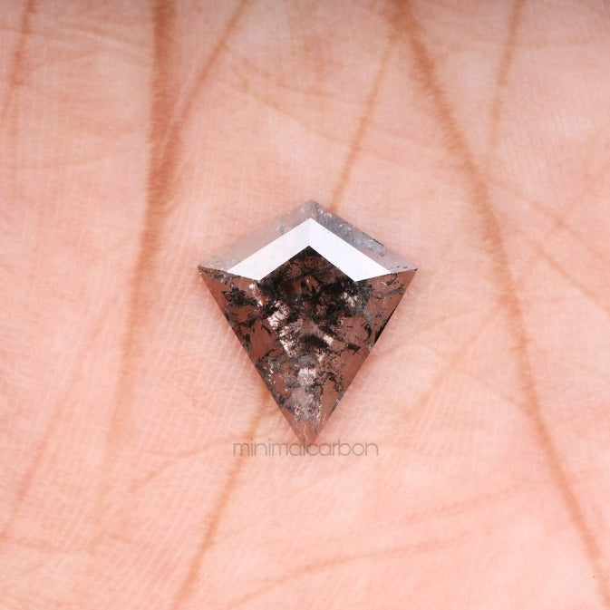 1.41 CT, 12.0 X 10.5 MM | Salt And Pepper Kite Cut Diamond - Minimal Carbon