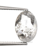 0.84 CT, 6.7 X 4.8 MM | Salt And Pepper Oval Cut Diamond - Minimal Carbon