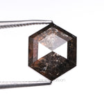 2.99 CT, 8.9 X 7.3 MM | Salt And Pepper Hexagon Cut Diamond - Minimal Carbon